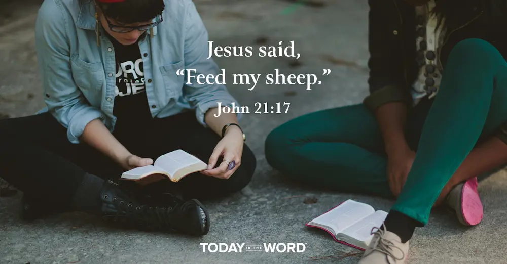 Daily Devotional Bible Verse | John 21:17 Jesus said, "Feed my sheep."