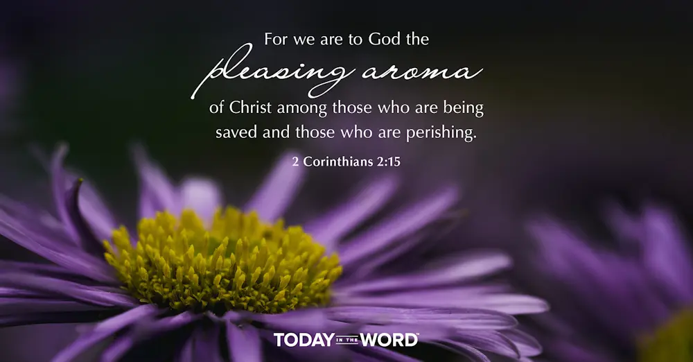 Daily Devotional Bible Verse | 2 Corinthians 2:15 For we are to God the pleasing aroma of Christ among those who are being saved and those who are perishing.