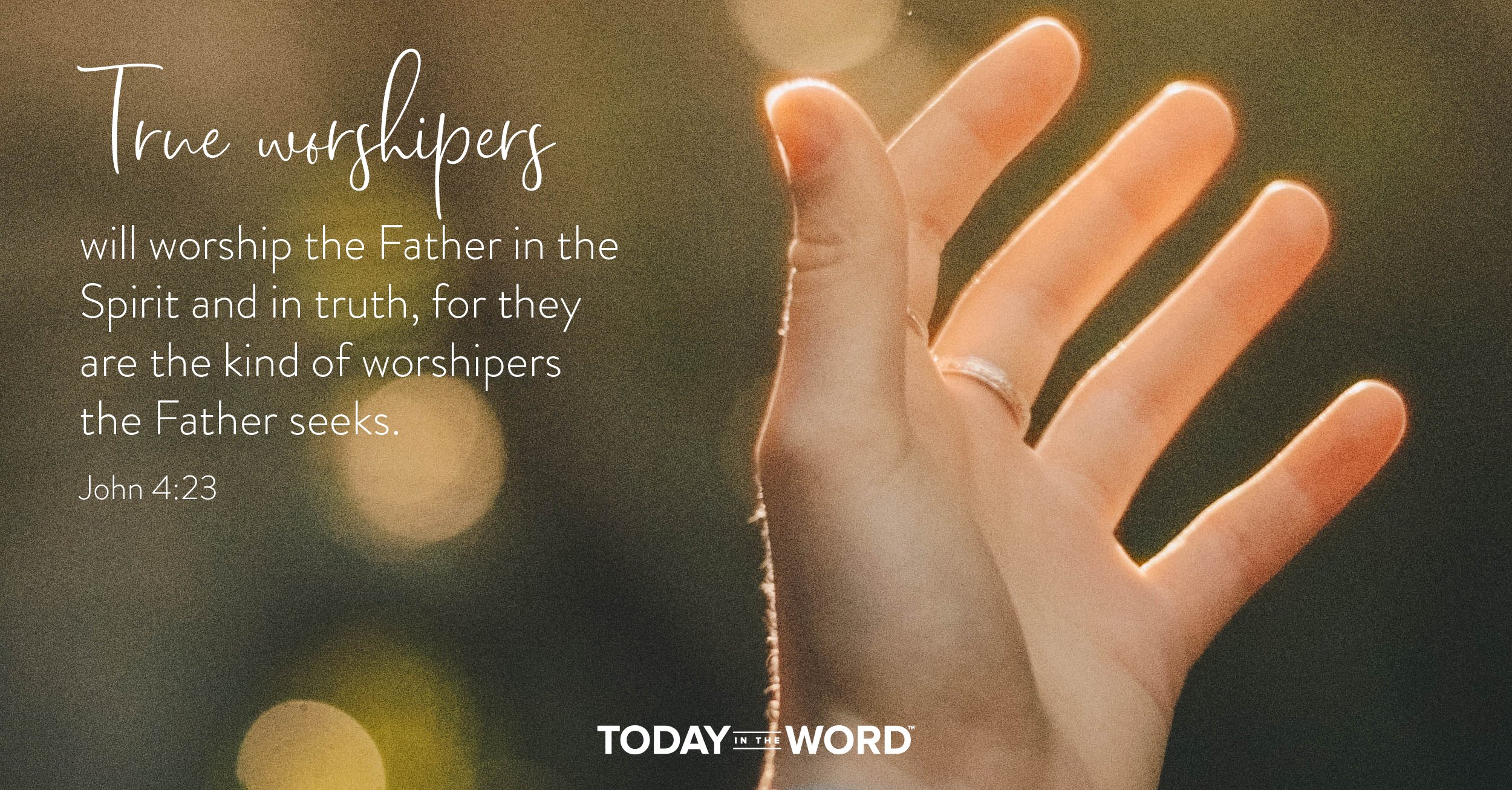 Daily Devotional Bible Verse | John 4:23 True worshipers will worship the Father in the Spirit and in truth, for they are the kind of worshipers the Father seeks.