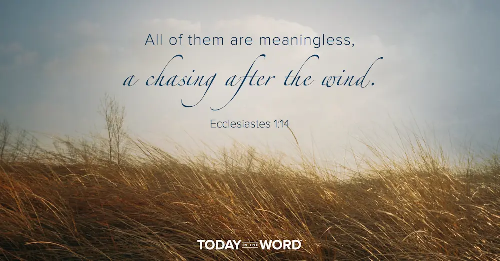 Daily Devotional Bible Verse | Ecclesiastes 1:14 All of them are meaningless, a chasing after the wind.