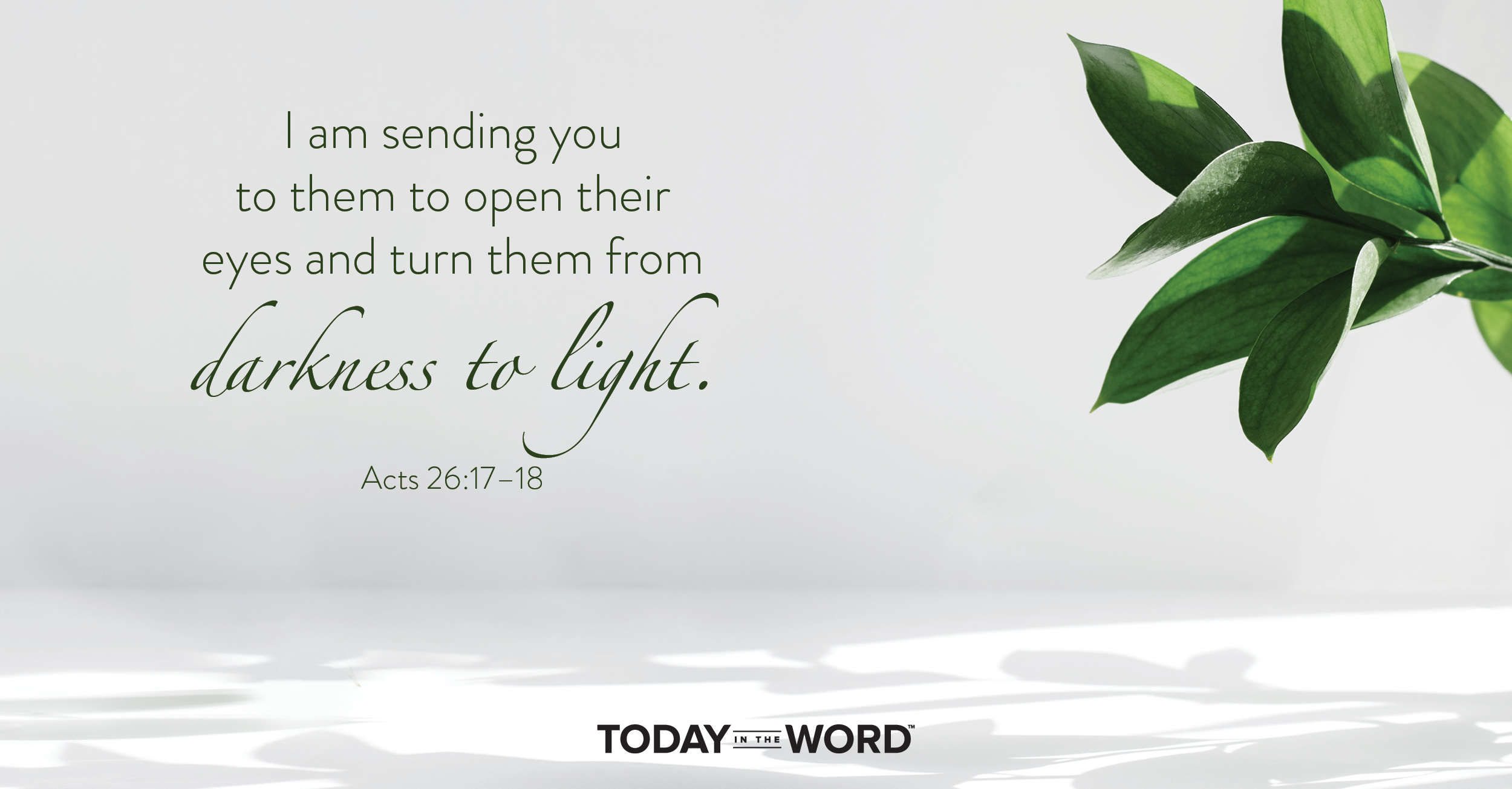 Daily Devotional Bible Verse | Acts 26:17-18 I am sending you to them to open their eyes and turn them from darkness to light.