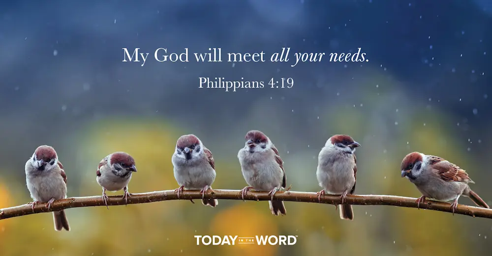 Daily Devotional Bible Verse | Philippians 4:19 My God will meet all your needs.