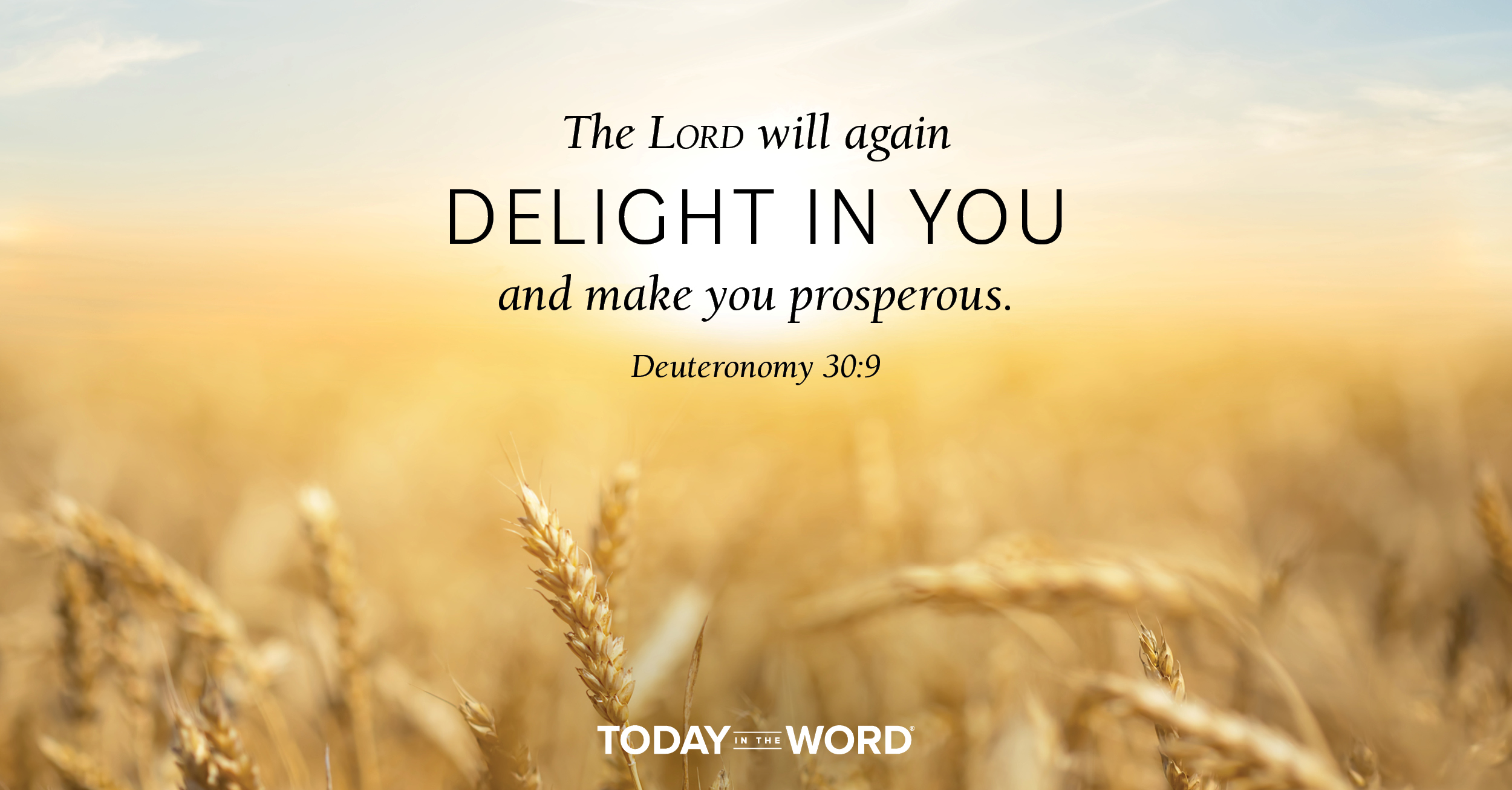 Daily Devotional Bible Verse | Deuteronomy 30:9 The Lord will again delight in you and make you prosperous.