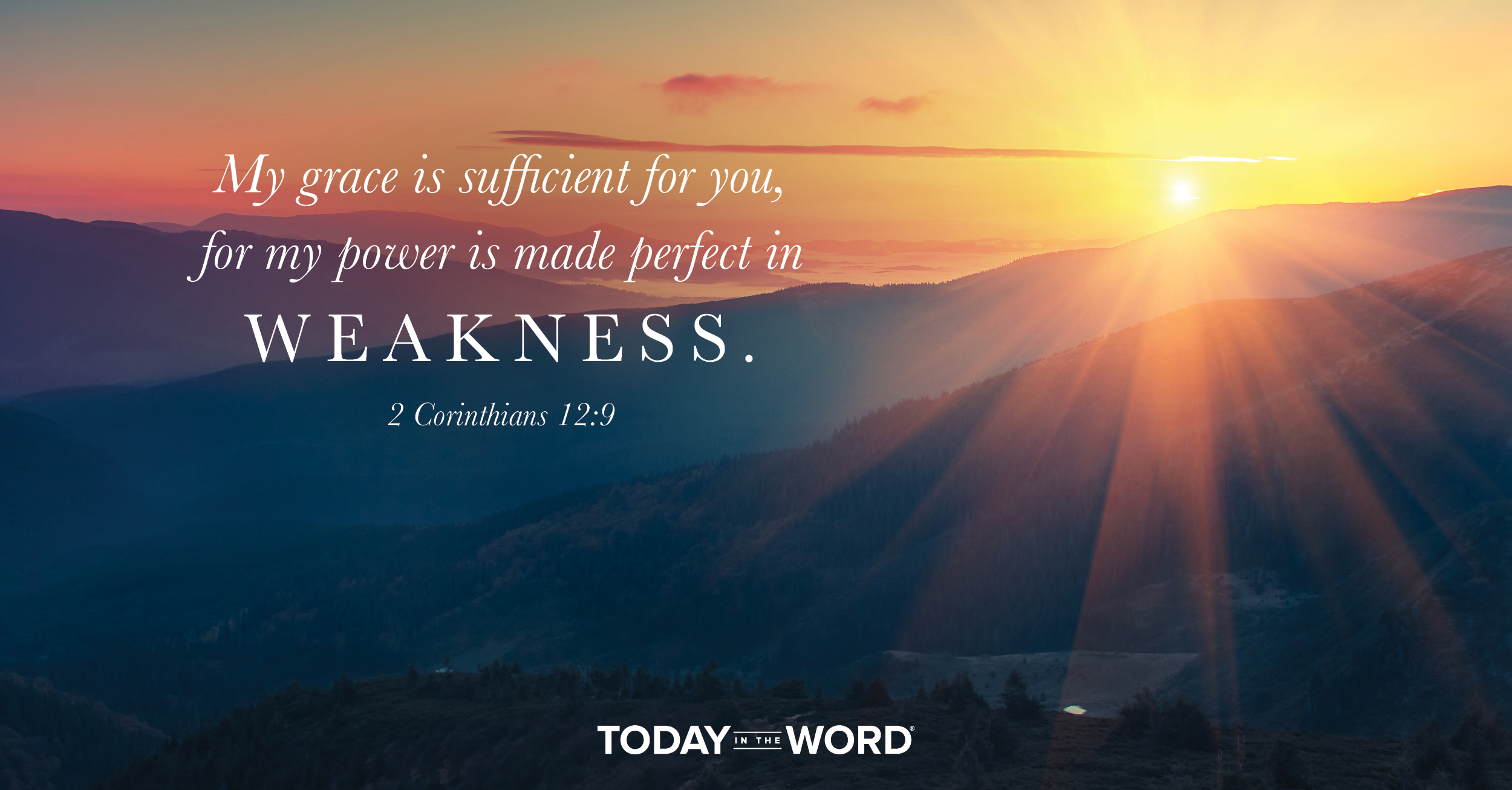 Daily Devotional Bible Verse | 2 Corinthians 12:9 My grace is sufficient for you, for my power is made perfect in weakness.