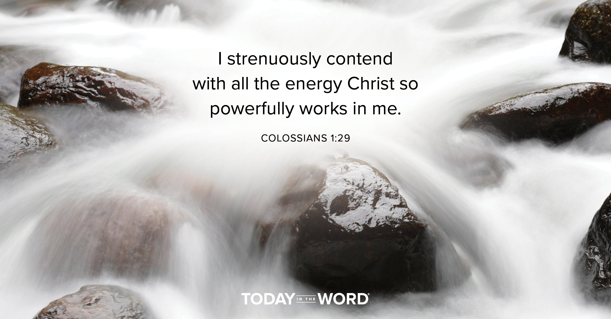 Daily Devotional Bible Verse | Colossians 1:29 I strenuously contend with all the energy Christ so powerfully works in me.