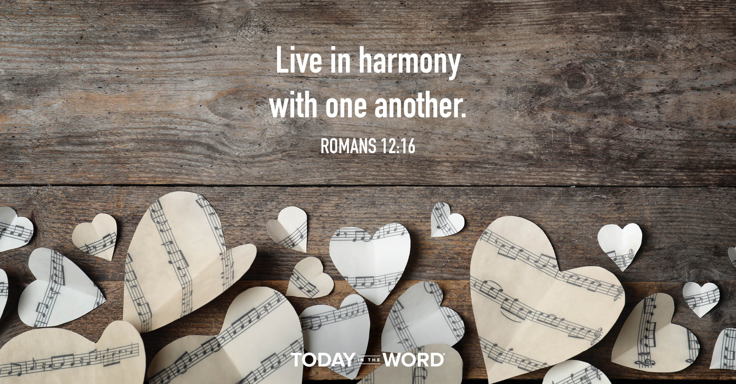 Daily Devotional Bible Verse | Romans 12:16 Live in harmony with one another.