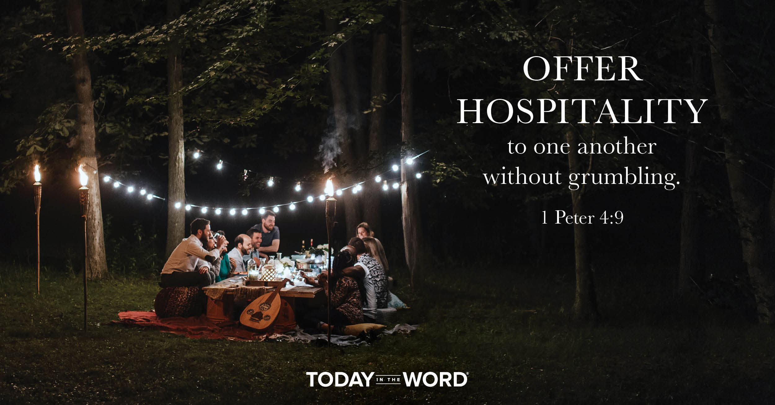 Daily Devotional Bible Verse | 1 Peter 4:9 Offer hospitality to one another without grumbling.