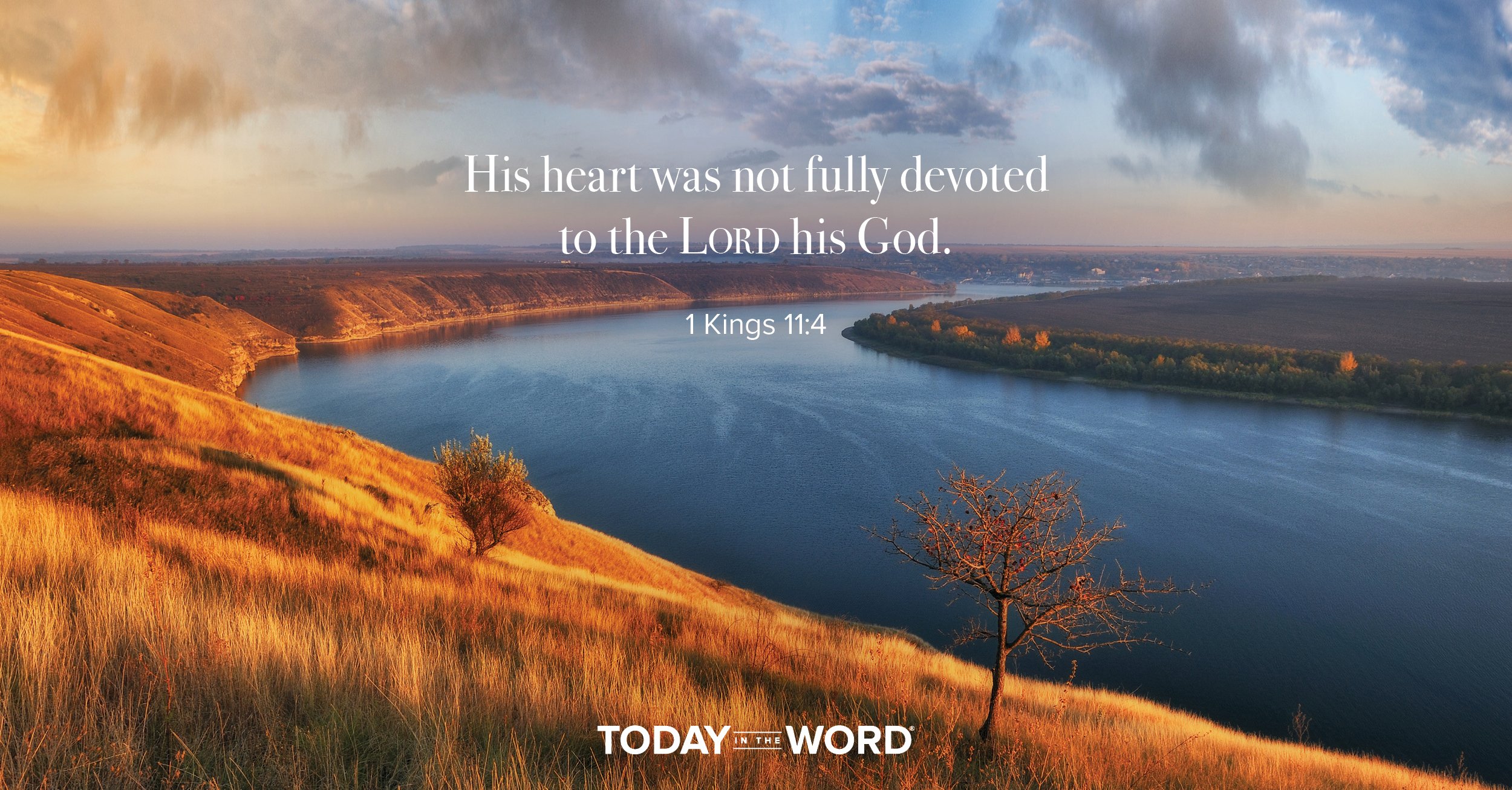 Daily Devotional Bible Verse | 1 Kings 11:4 His heart was not fully devoted to the Lord his God.