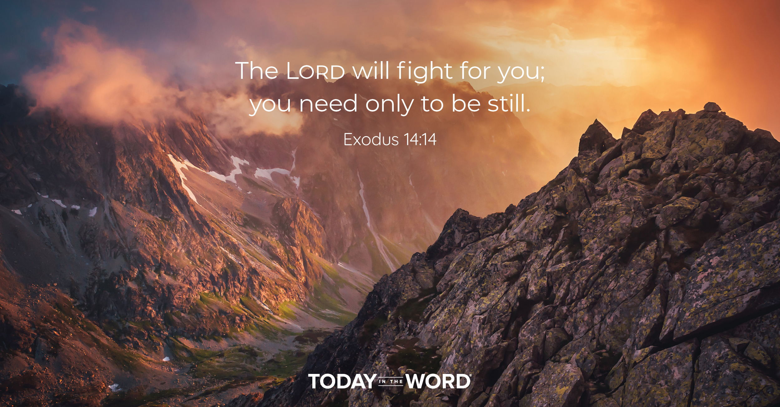 Daily Devotional Bible Verse | Exodus 14:14 The Lord will fight for you; you need only to be still.