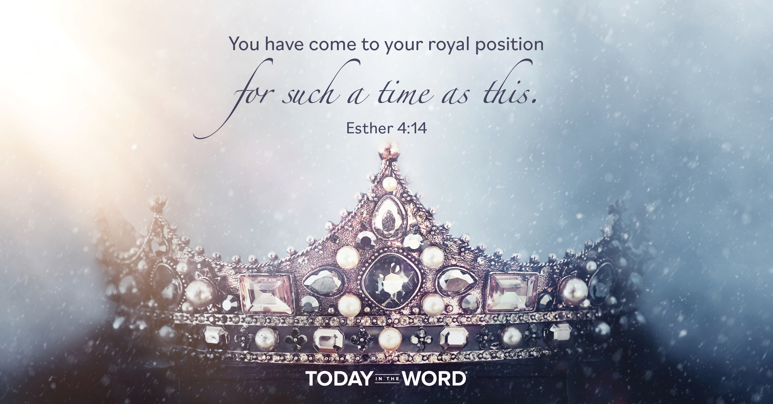 Daily Devotional Bible Verse | Esther 4:14 You have come to your royal position for such a time as this.