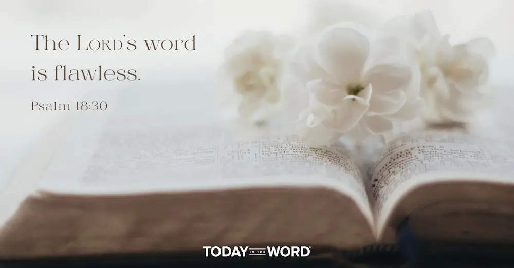 Daily Devotional Bible Verse | Psalm 18:30 The Lord's word is flawless.