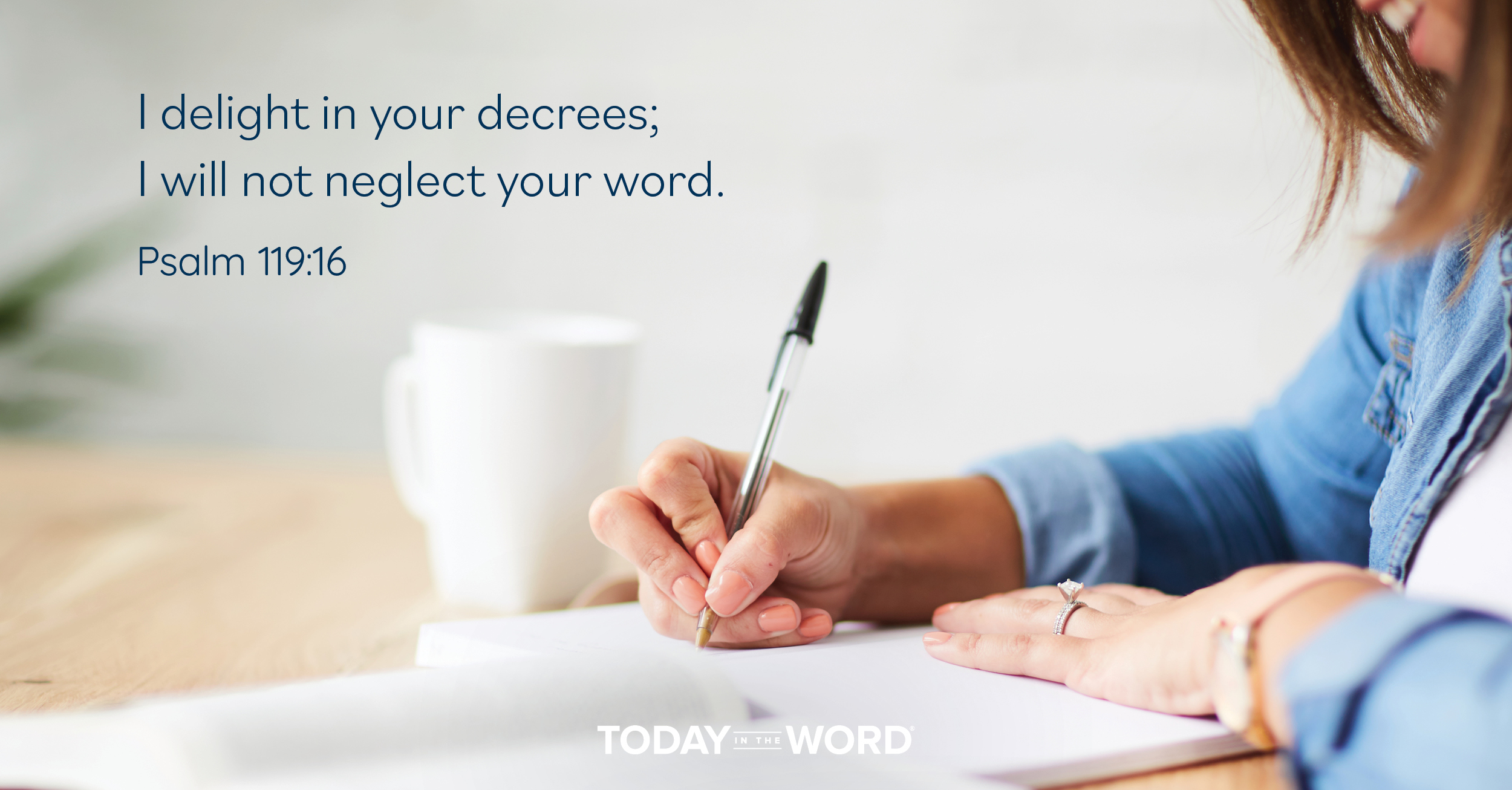 Daily Devotional Bible Verse | Psalm 119:16 I delight in your decrees; I will not neglect your word.