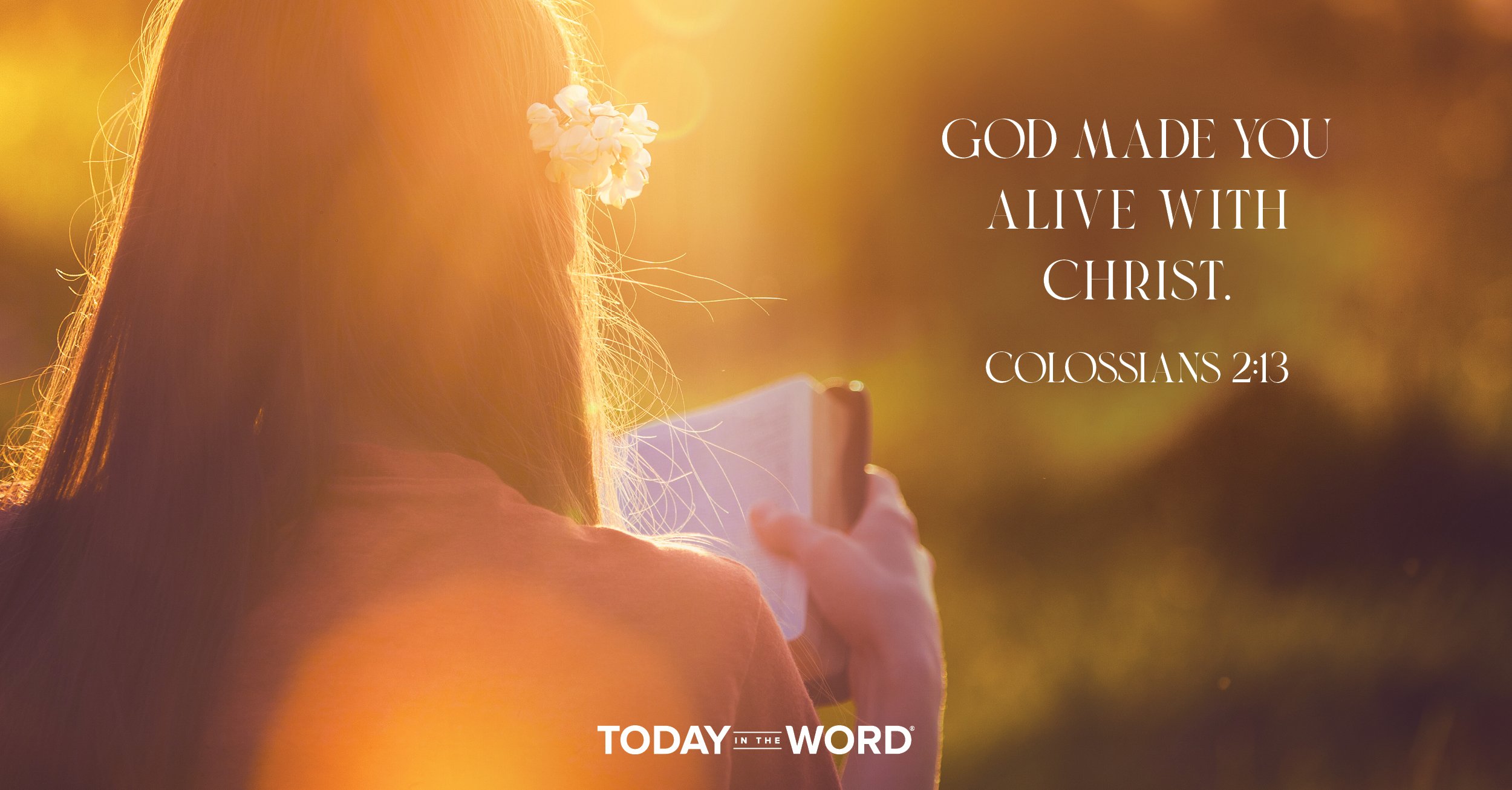 Daily Devotional Bible Verse | Colossians 2:13 God made you alive with Christ.