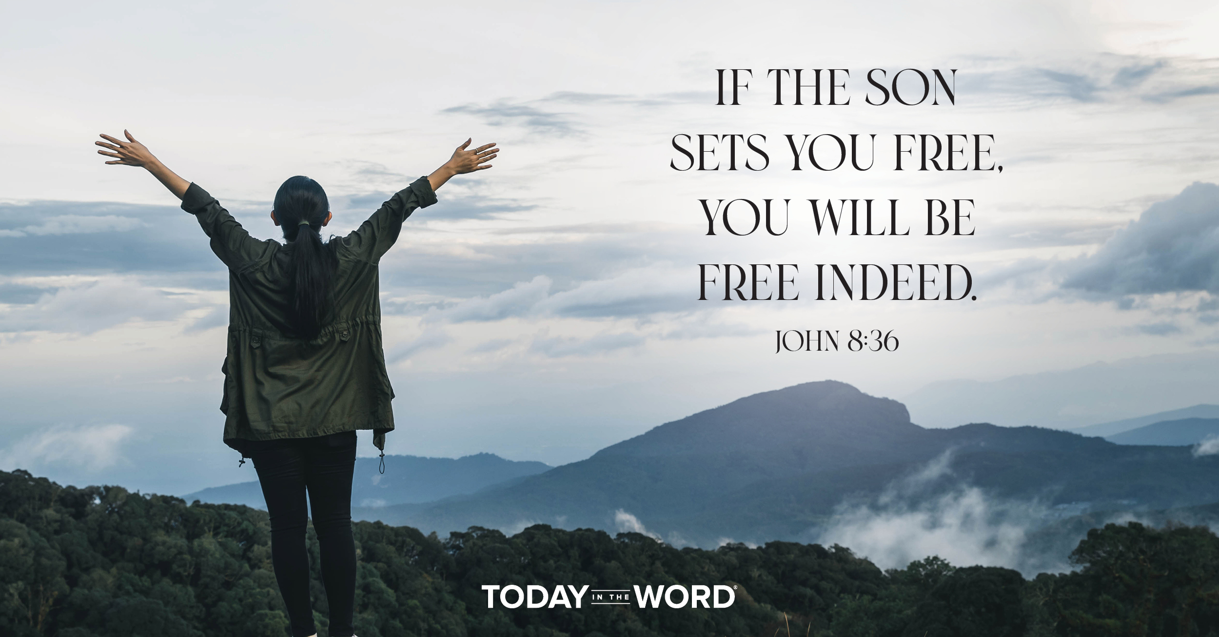 Daily Devotional Bible Verse | John 8:36 If the Son sets you free, you will be free indeed.