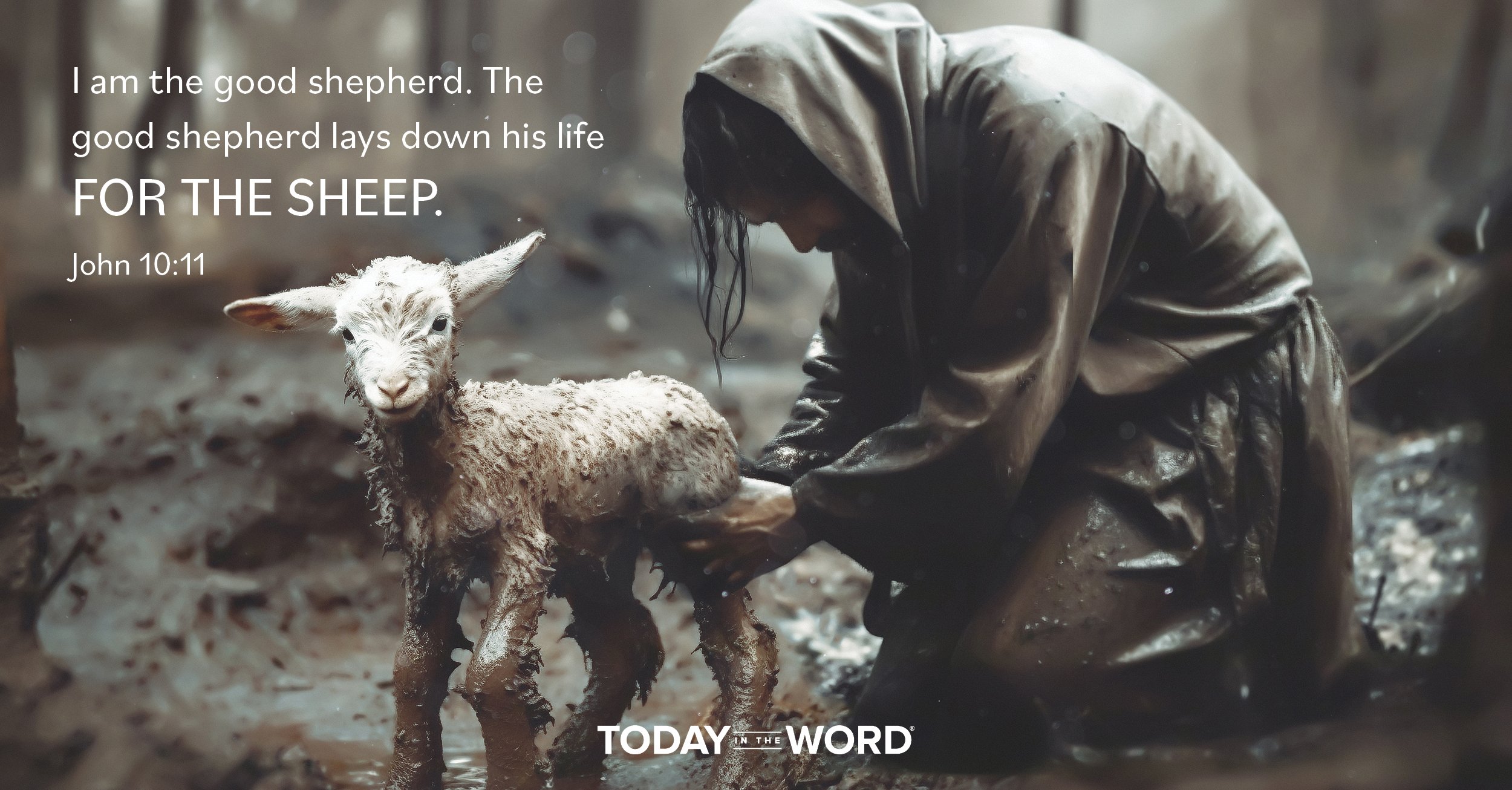 Daily Devotional Bible Verse | John 10:11 I am the good shepherd. The good shepherd lays down his life for the sheep.