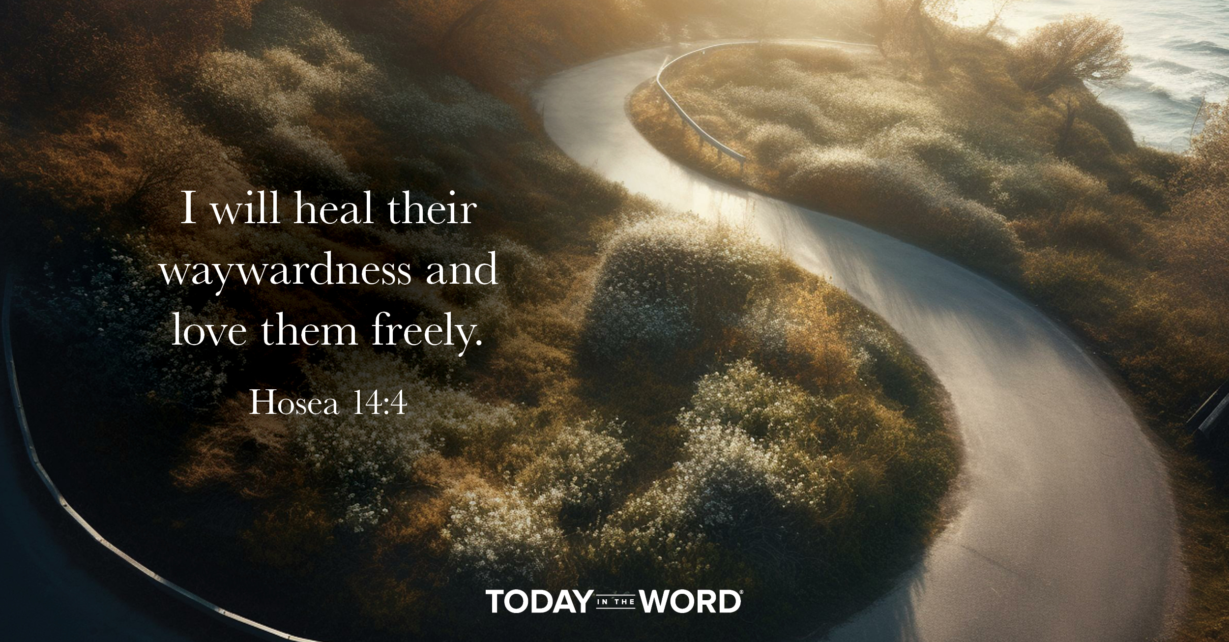 Daily Devotional Bible Verse | Hosea 14:4 I will heal their waywardness and love them freely.