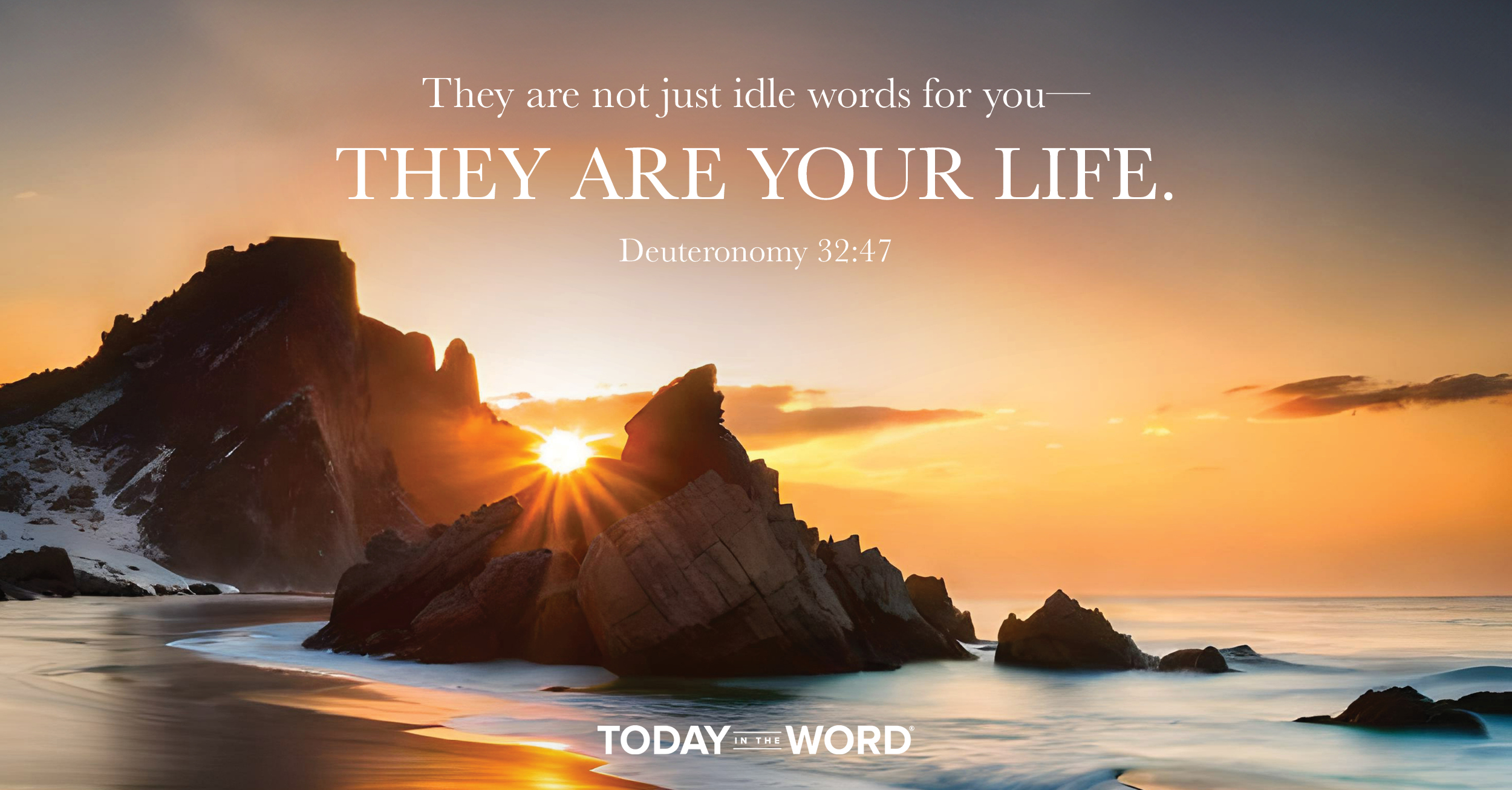 Daily Devotional Bible Verse | Deuteronomy 32:47 They are not just idle words for you- they are your life.