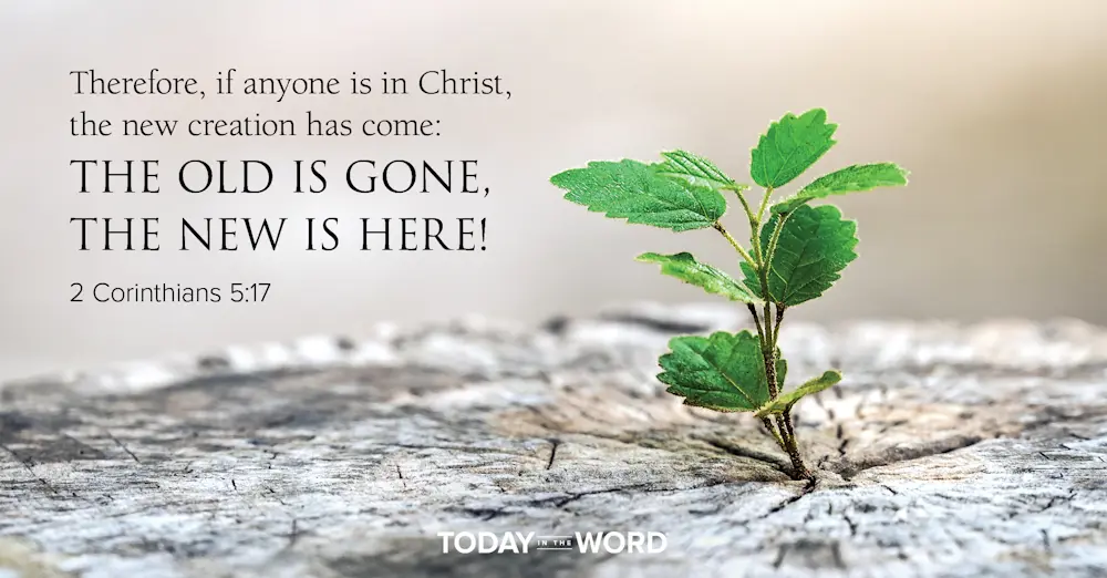 Daily Devotional Bible Verse | 2 Corinthians 5:17 Therefore, if anyone is in Christ, the new creation has come: the old is gone, the new is here!