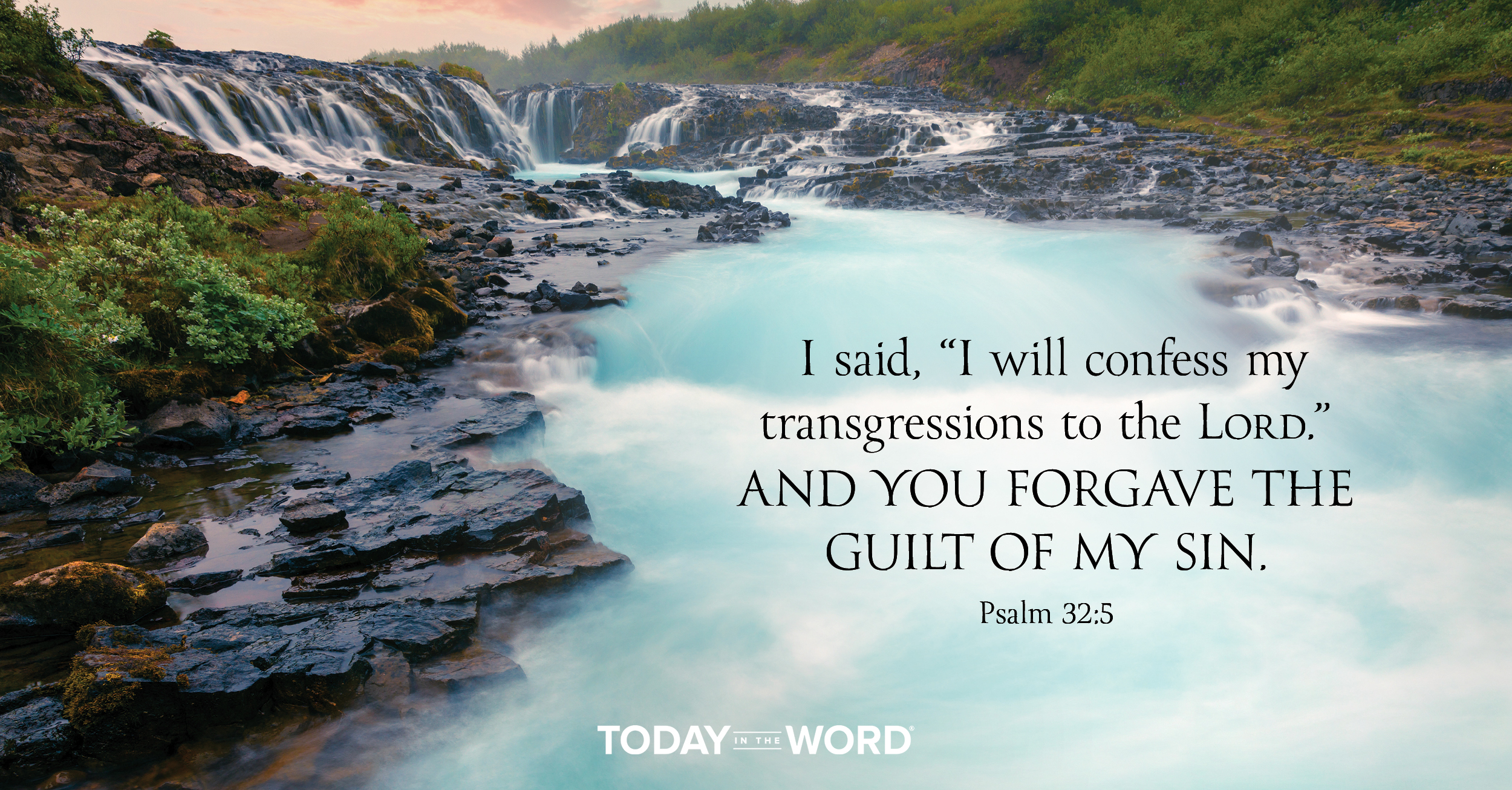 Daily Devotional Bible Verse | Psalm 32:5 I said, "I will confess my transgressions to the Lord." And you forgave the guilt of my sin.