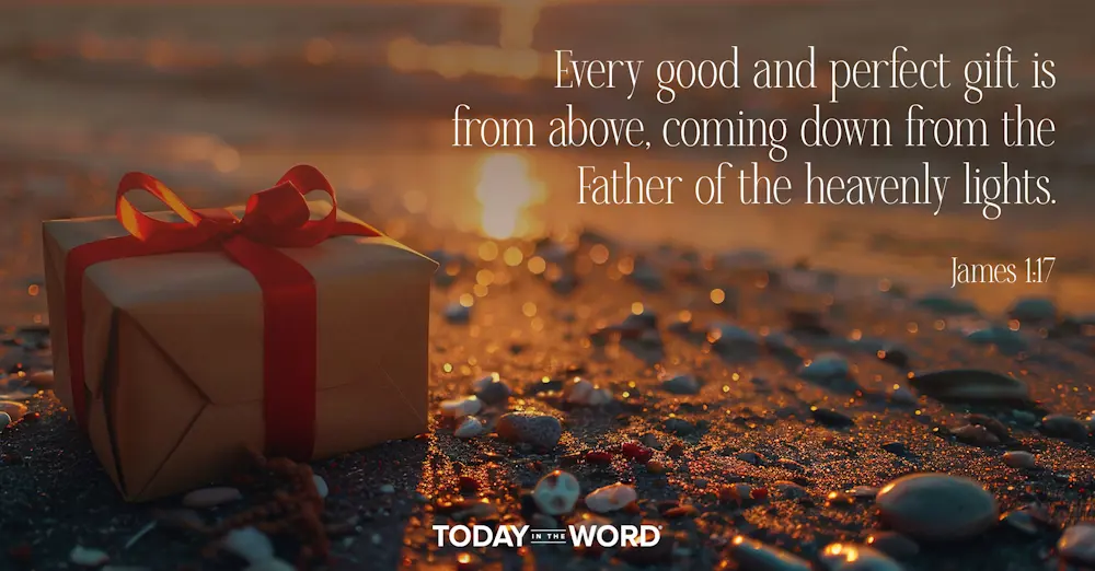 Daily Devotional Bible Verse | James 1:17 Every good and perfect gift is from above, coming down from the Father of the heavenly lights.