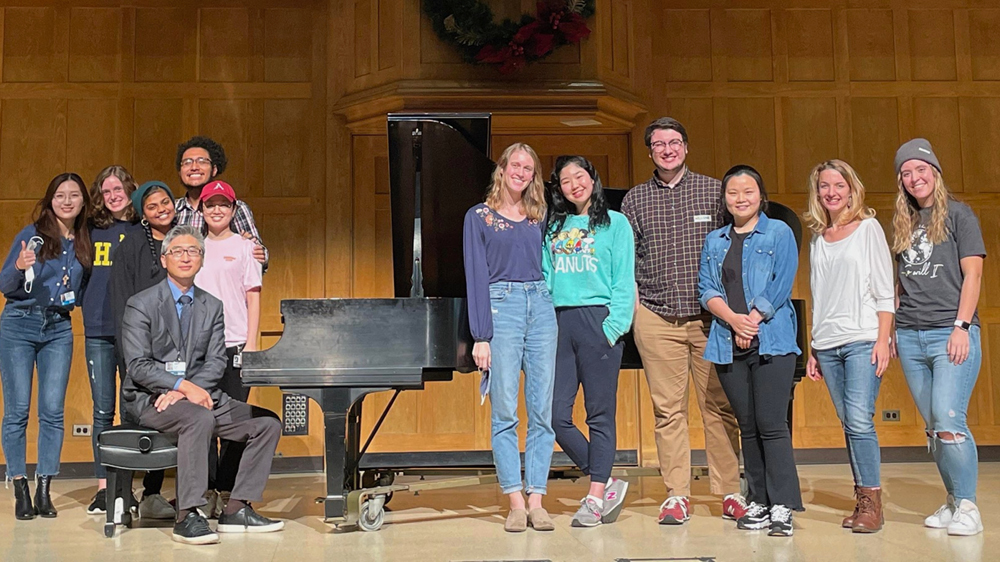 Brian Lee with some of his students at Moody Bible Institute